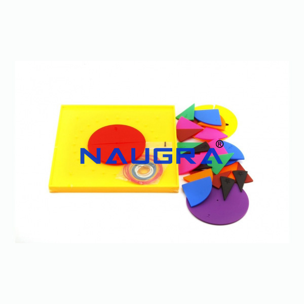 Flip N Fraction Geo Board With Circle Cut - TVET Lab Equipment Manufacturer India